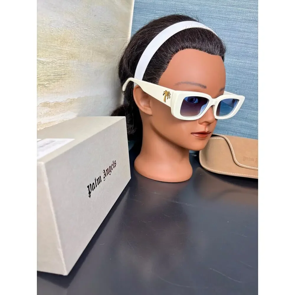 NWB - Palm Angels Sunglasses - White Frame, Blue Lens